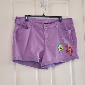 Disney Lilac Jean Shorts with Little Mermaid Accent
